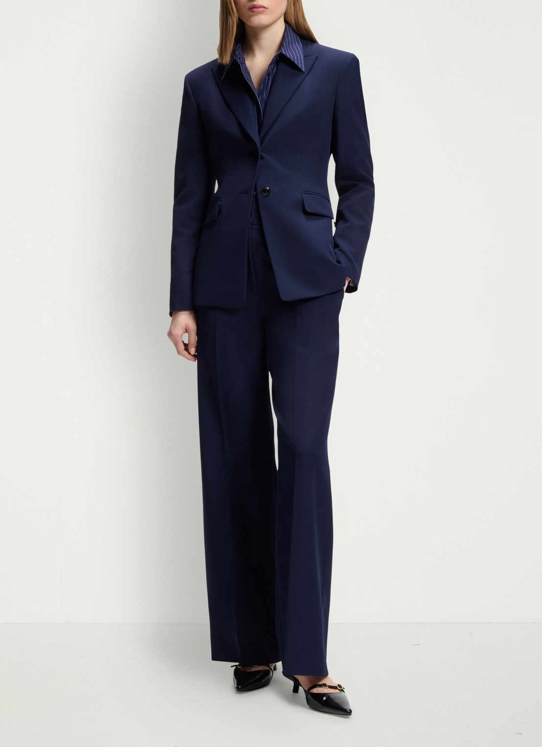 HUGO Regular-fit blazer van stretchmateriaal - voorkant 2 donkerblauw