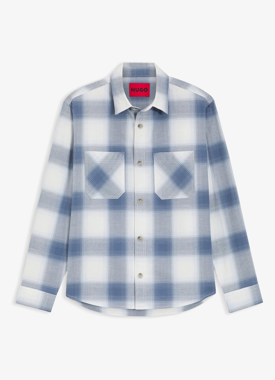 HUGO Regular fit overhemd met ruitdessin - voorkant 4 donkerblauw
