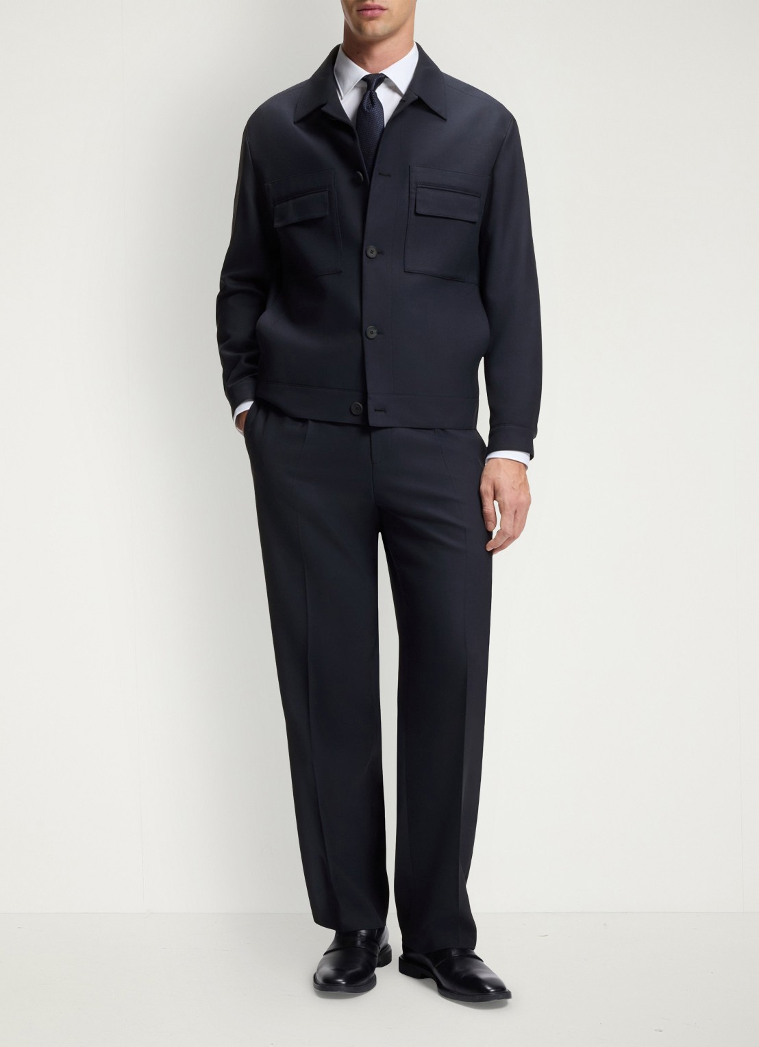 HUGO Regular fit pantalon met steekzakken - voorkant 3 donkerblauw