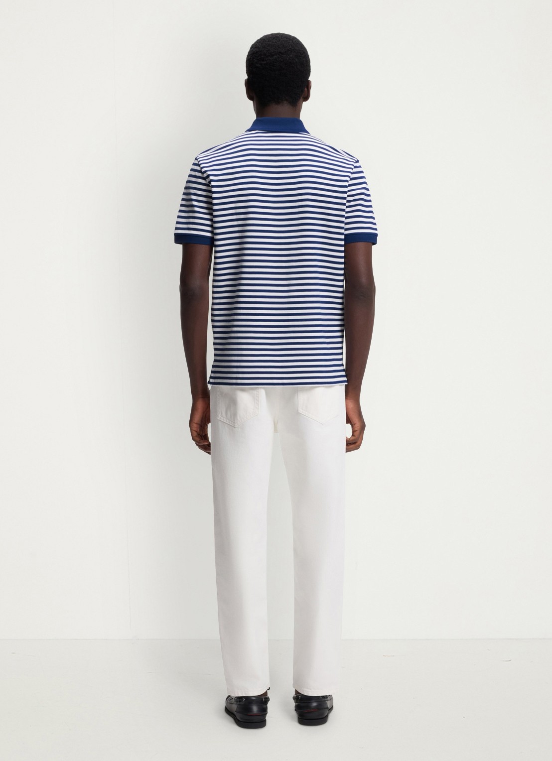 HUGO Regular fit polo met streepprint - achterkant 5 wit
