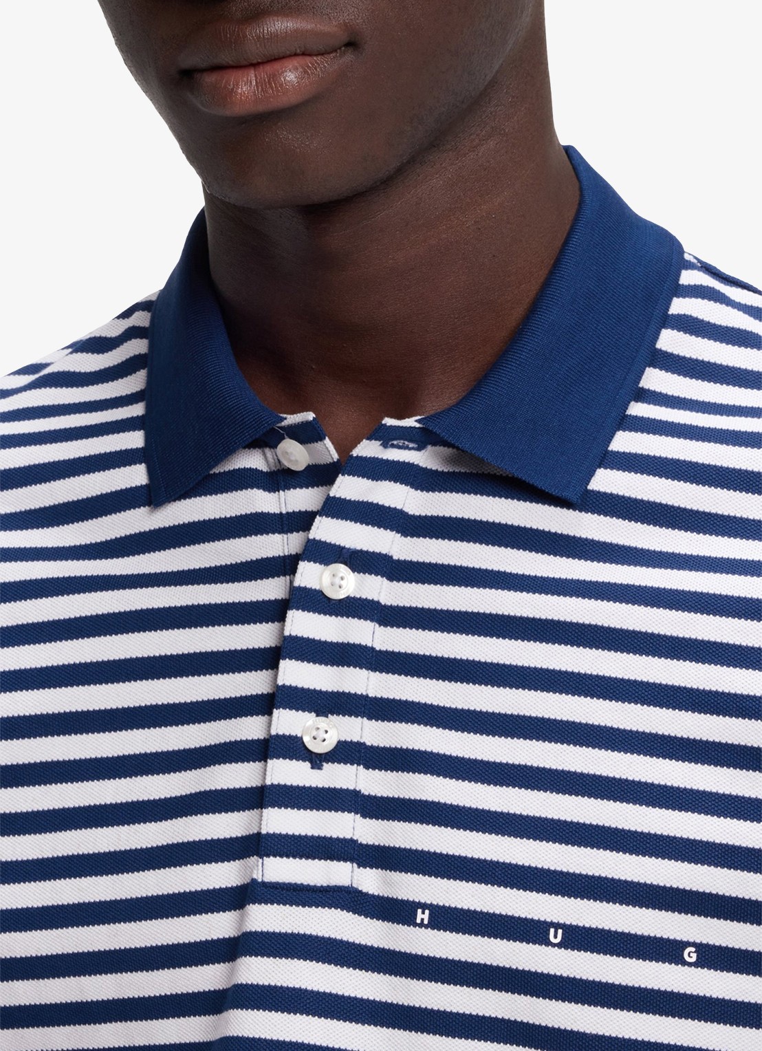 HUGO Regular fit polo met streepprint - detail 2 wit