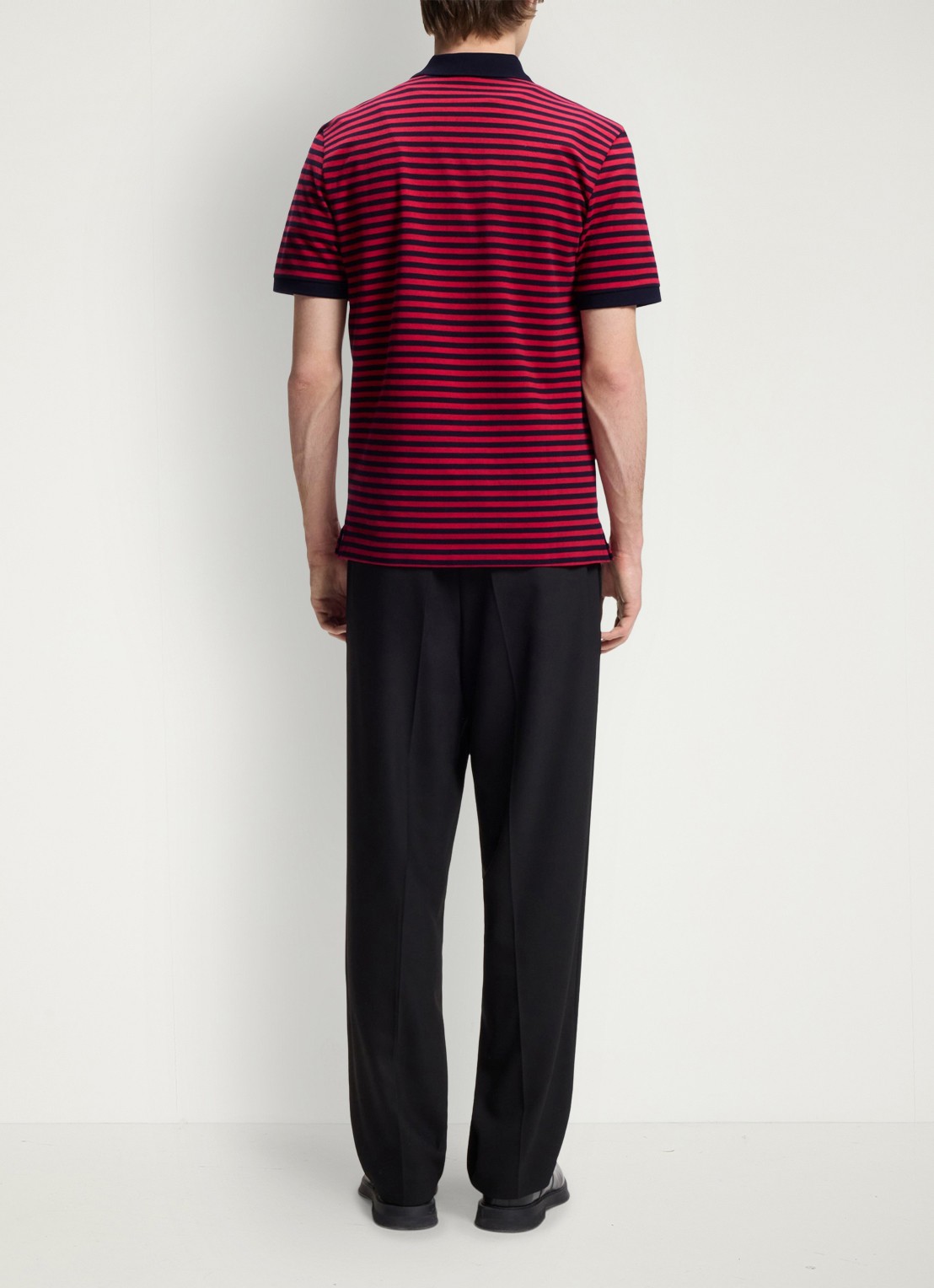 HUGO Regular fit polo met streepprint - achterkant 3 rood