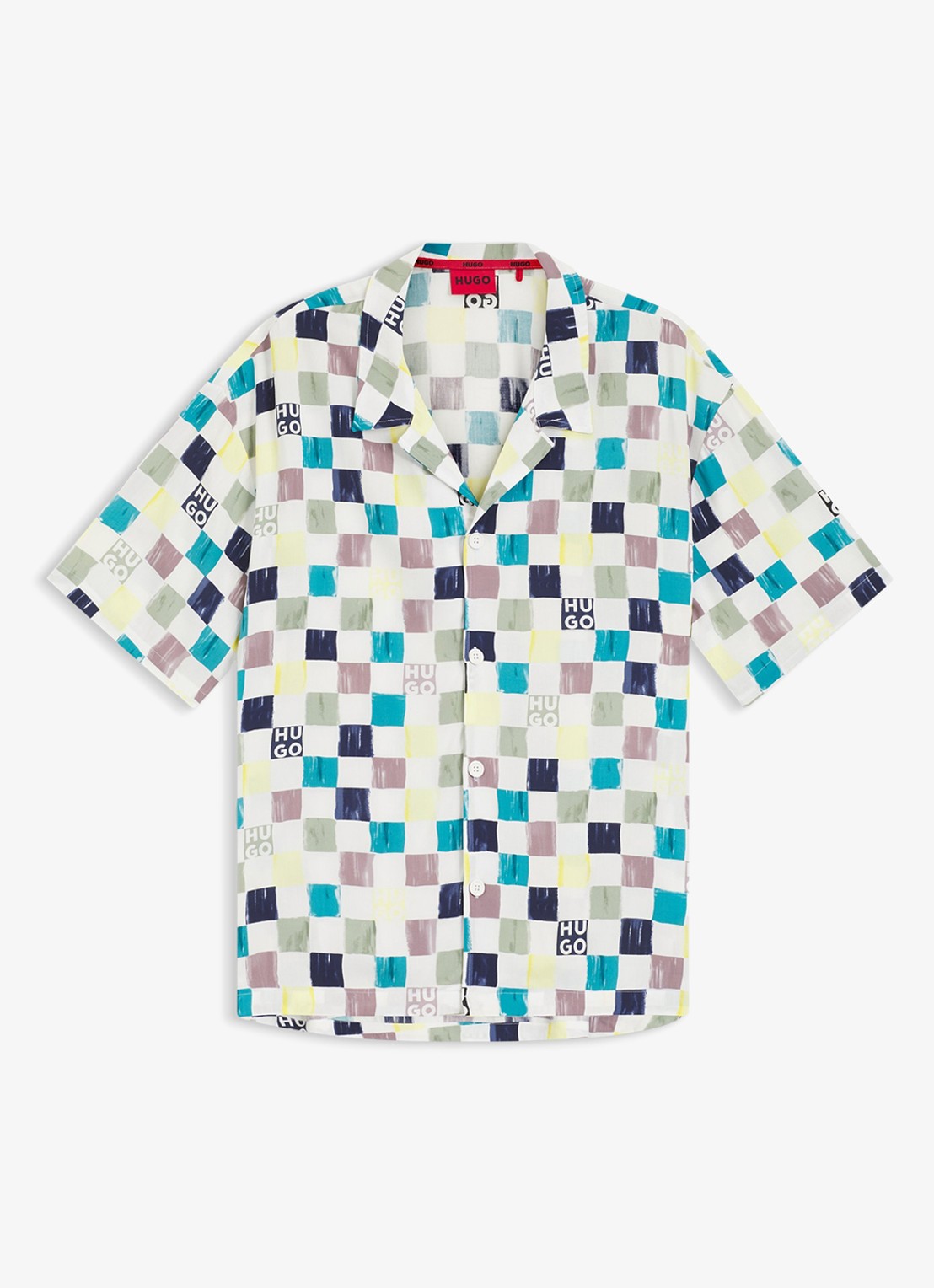 HUGO Relaxed fit overshirt met grafische print - voorkant 2 multicolor