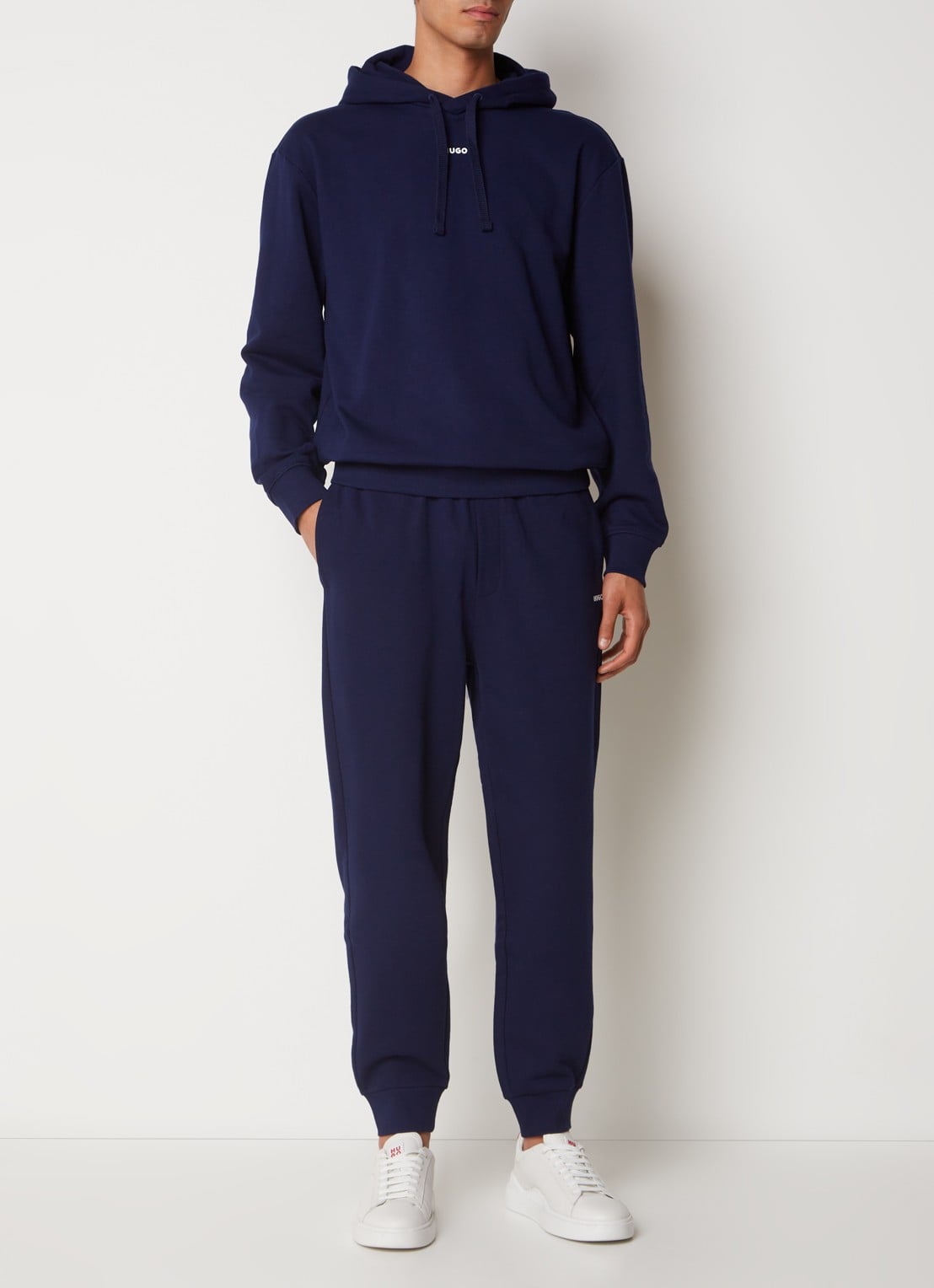 HUGO Relaxed-fit trainingspak met logoprints - detail 4 donkerblauw
