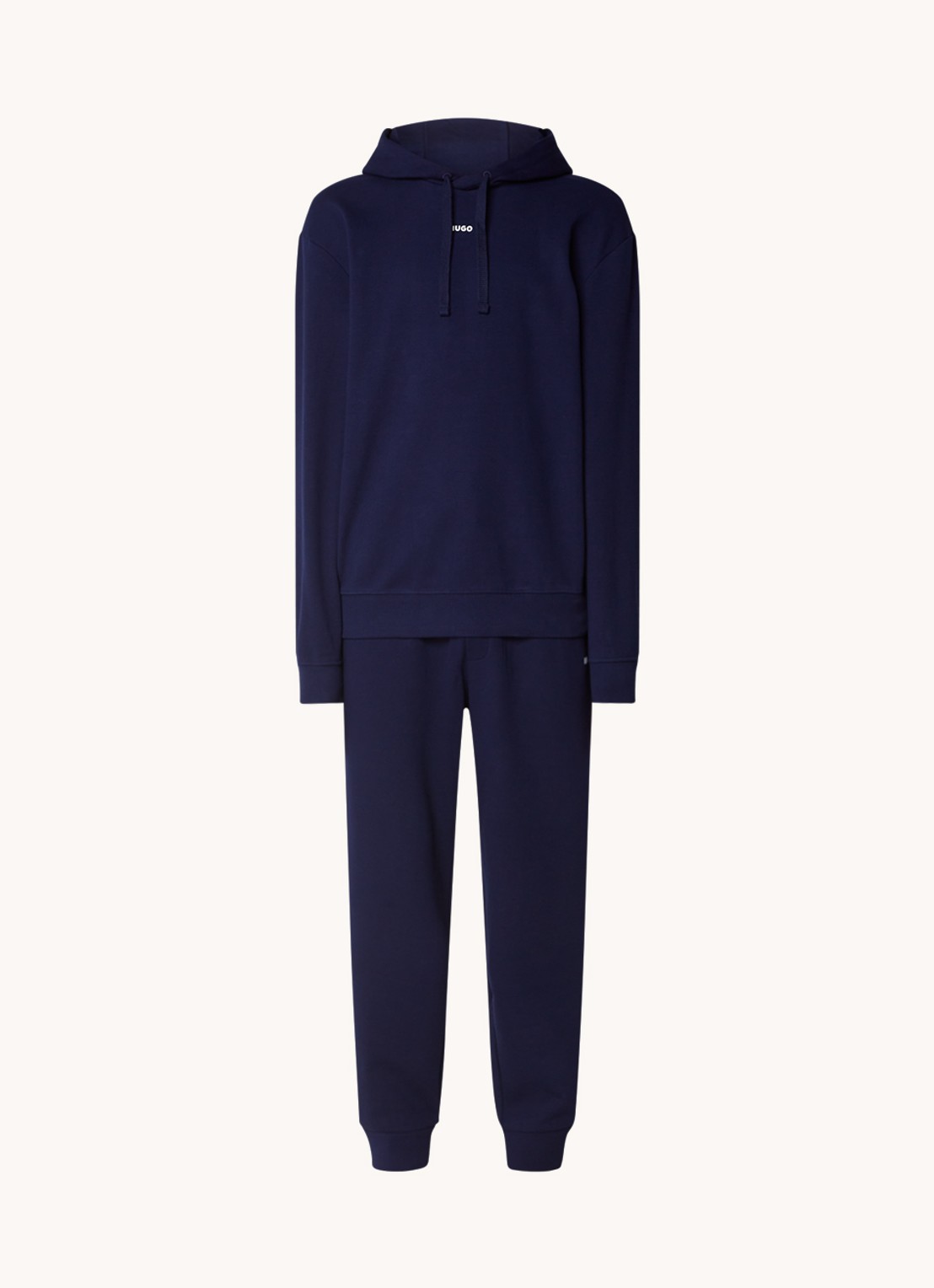 HUGO Relaxed-fit trainingspak met logoprints - voorkant donkerblauw