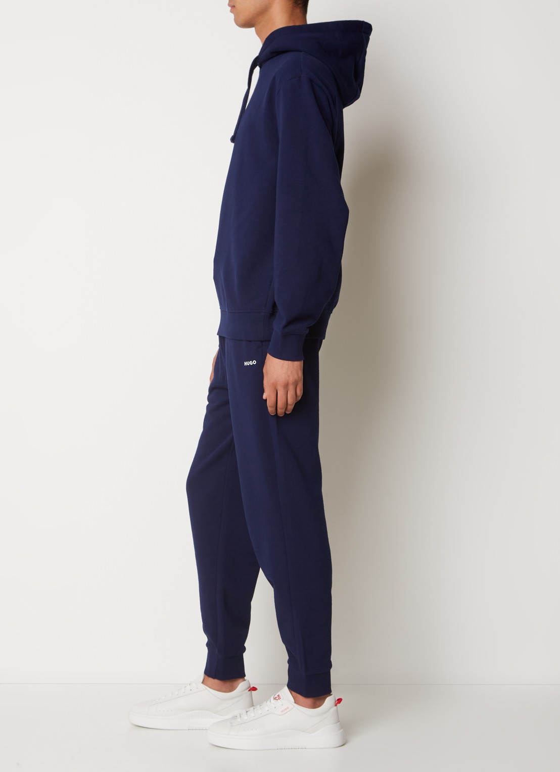 HUGO Relaxed-fit trainingspak met logoprints - voorkant 2 donkerblauw