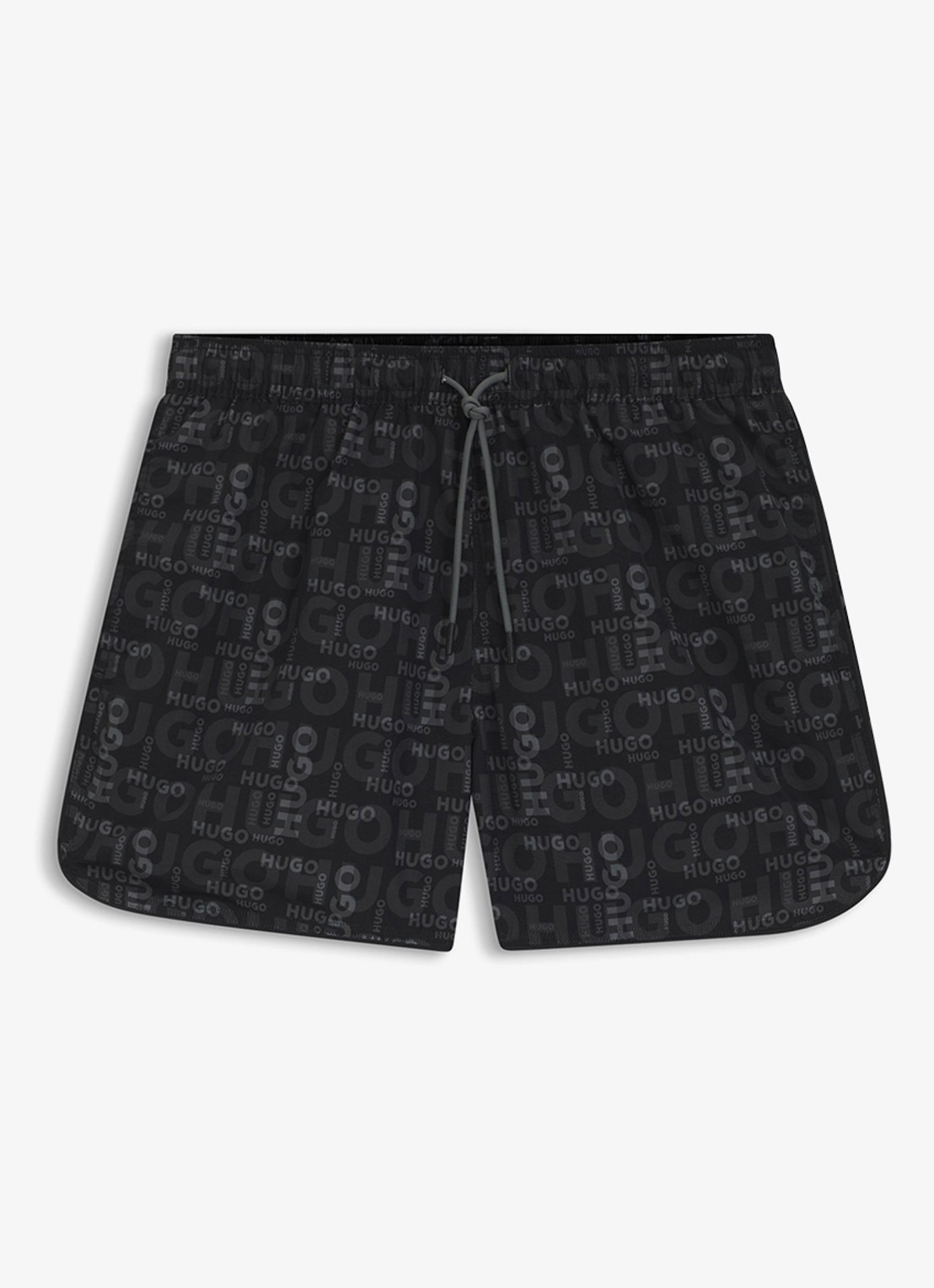 HUGO Rik zwemshorts met logoprint - voorkant grijs