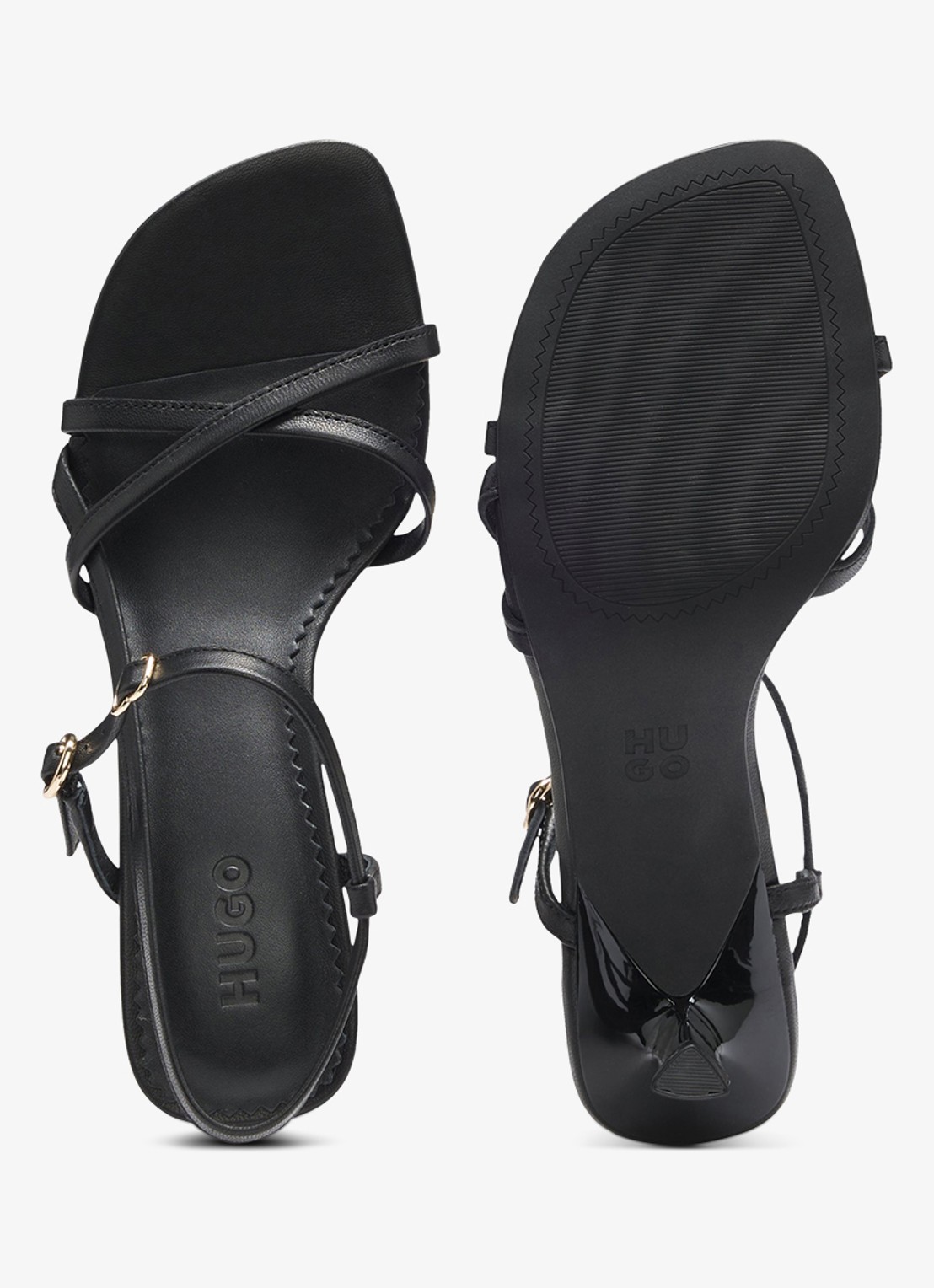 HUGO Sandalette met gespdetail - detail 3 zwart