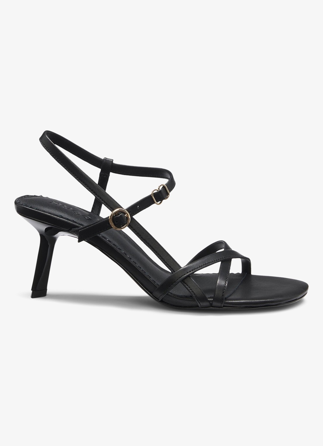 HUGO Sandalette met gespdetail - voorkant 5 zwart