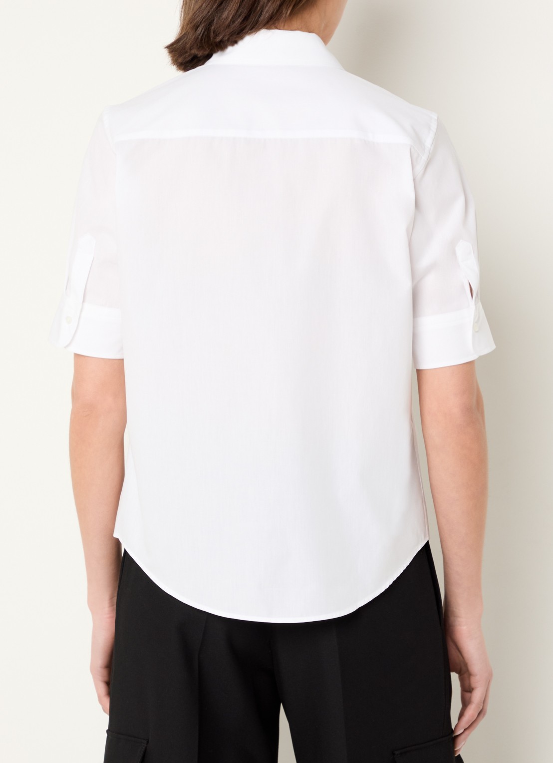 HUGO Sarepla blouse met logoborduring - achterkant 2 white-100 / wit