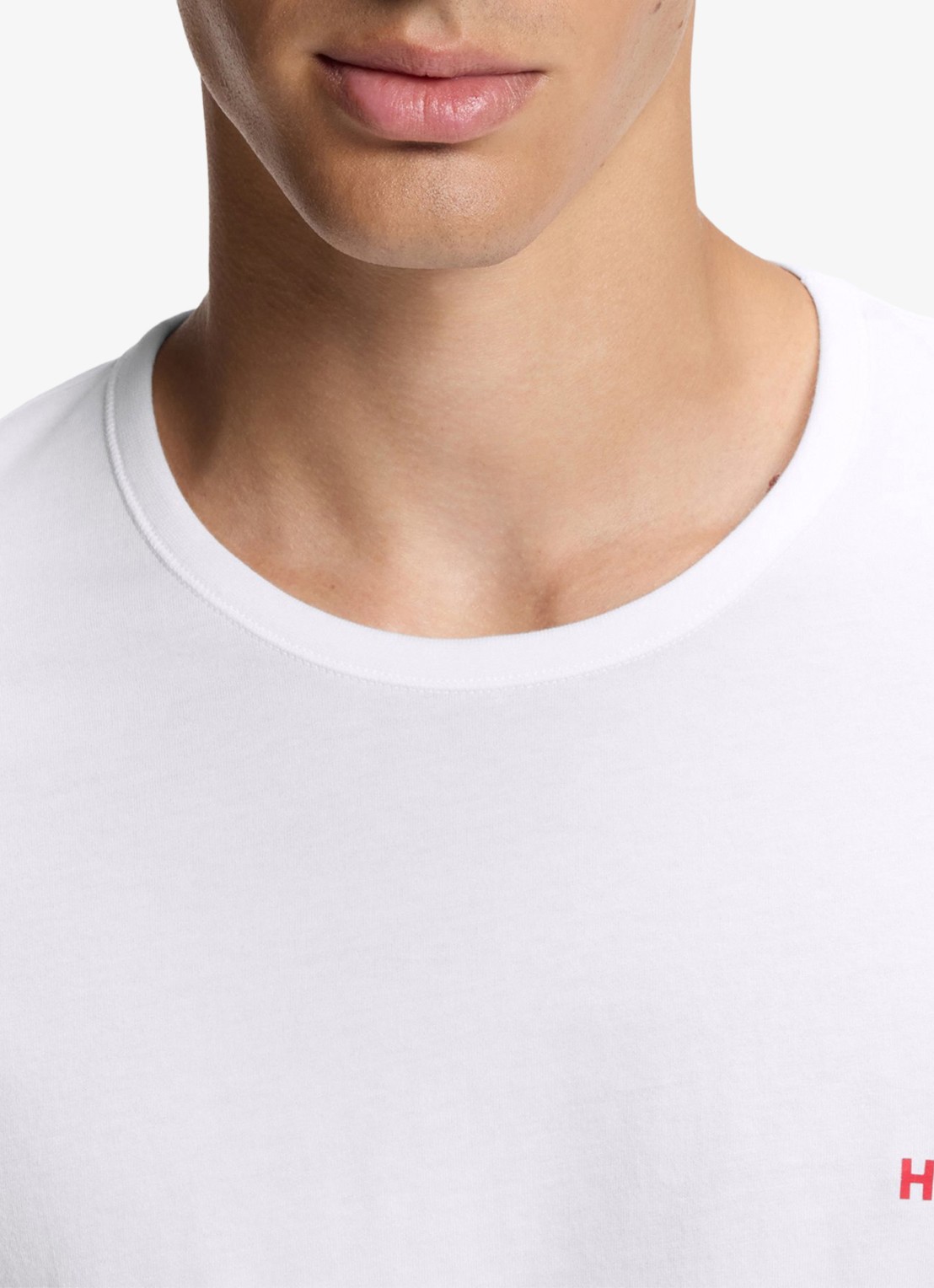 HUGO Set van drie katoenen T-shirts in meerdere kleuren met logoprint - detail 5 blauwgrijs