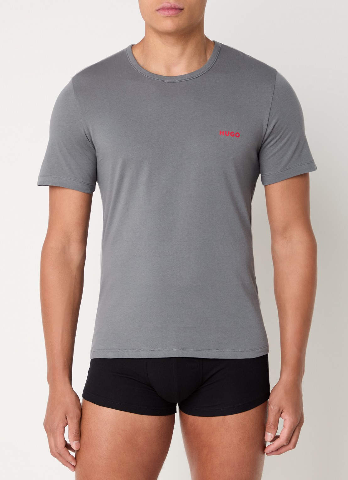 HUGO Set van drie katoenen T-shirts in meerdere kleuren met logoprint - detail 2 open miscellaneous-983 / wit