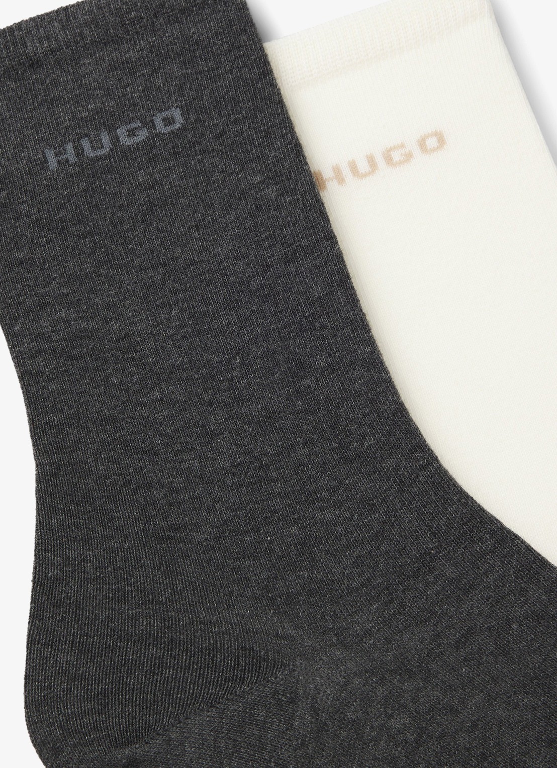 HUGO Set van twee paar logosokken in standaardlengte van een katoenmix - detail 3 middengrijs