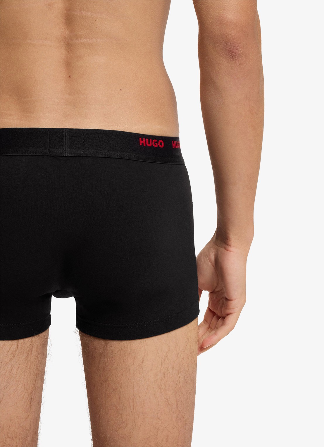 HUGO Set van vijf korte boxershorts met logotailleband van stretchkatoen - detail 5 rood