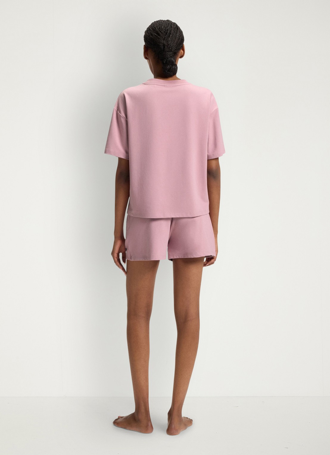HUGO Shuffle pyjamashorts met logo - achterkant open pink-696 / roze