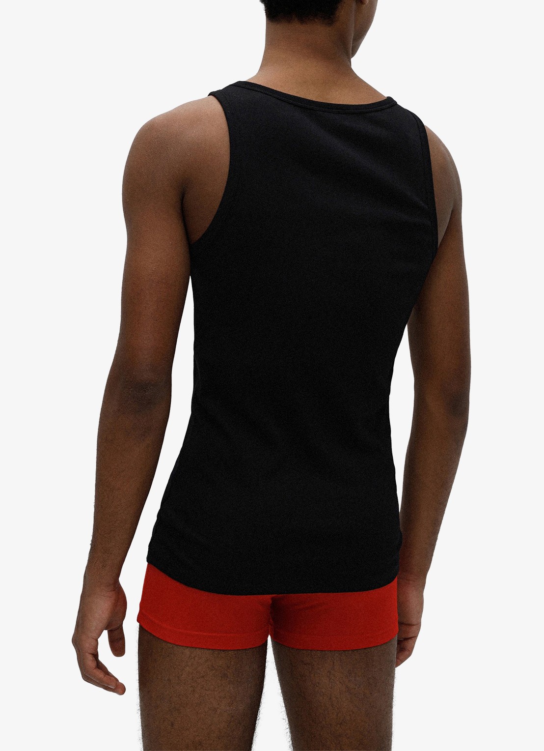 HUGO Singlet van katoen met logo in 2-pack - achterkant 2 zwart
