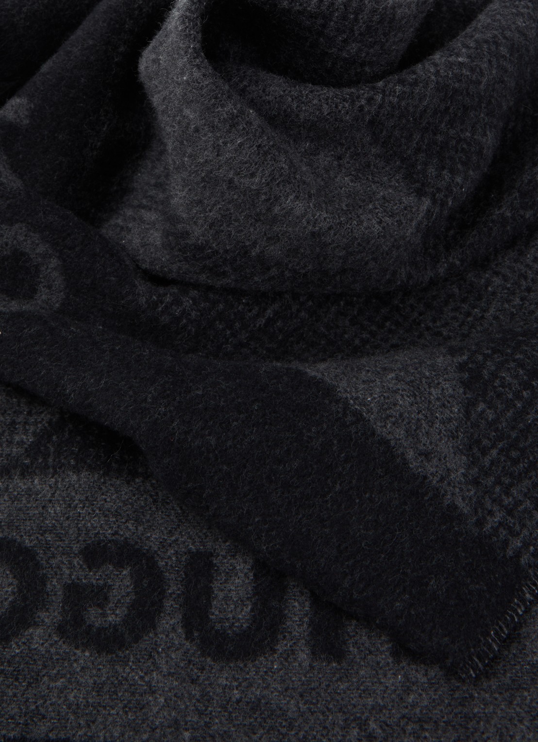 HUGO Sjaal met print 180 x 45 cm - detail 2 zwart