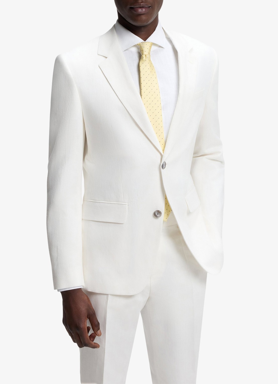 HUGO Slim fit 2-delig pak in katoenblend - voorkant 3 natural-102 / wit
