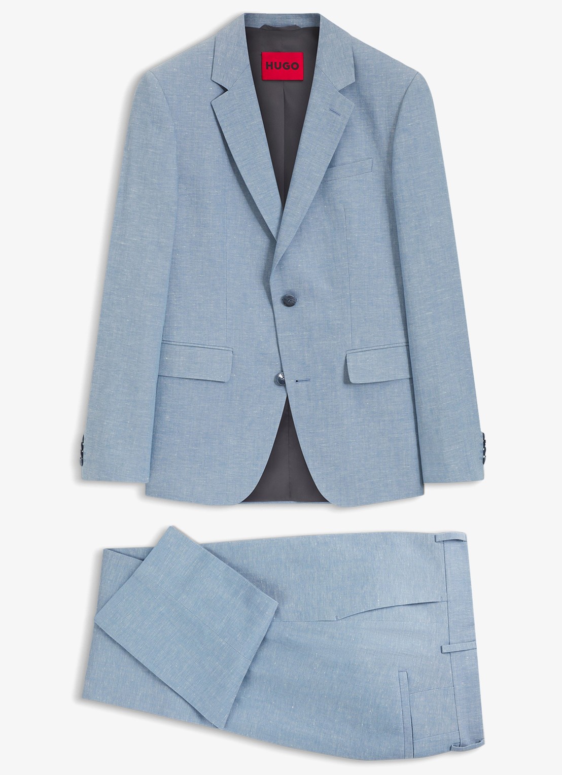 HUGO Slim fit 2-delig pak in katoenblend - voorkant 2 open blue-482 / blauw