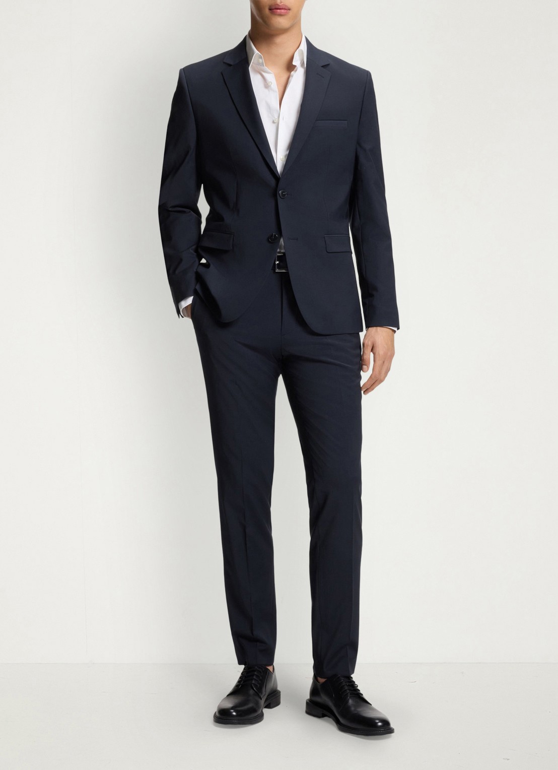 HUGO Slim-fit 2-delig pak in wolblend - detail 2 donkerblauw