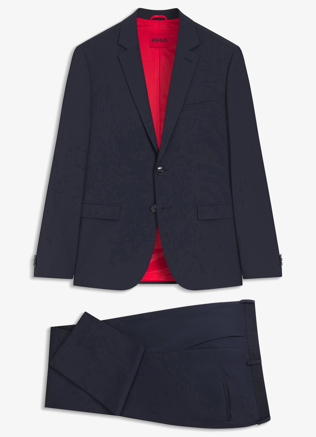HUGO Slim-fit 2-delig pak in wolblend - voorkant 7 donkerblauw