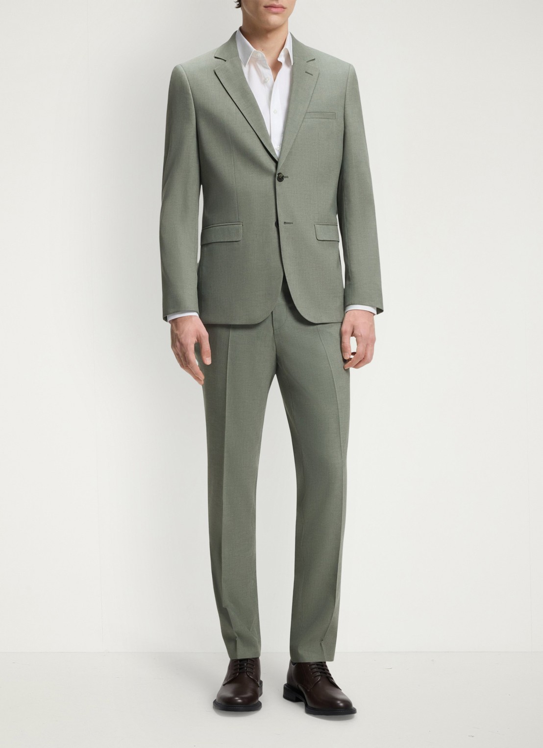 HUGO Slim fit 2-delig pak in wolblend - detail 4 lindegroen