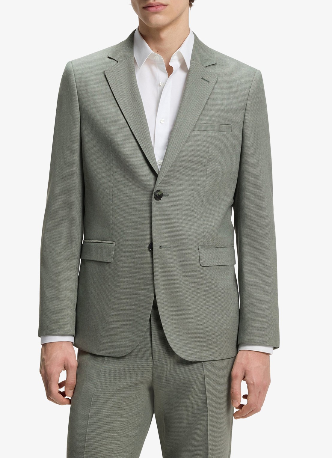 HUGO Slim fit 2-delig pak in wolblend - voorkant 2 lindegroen