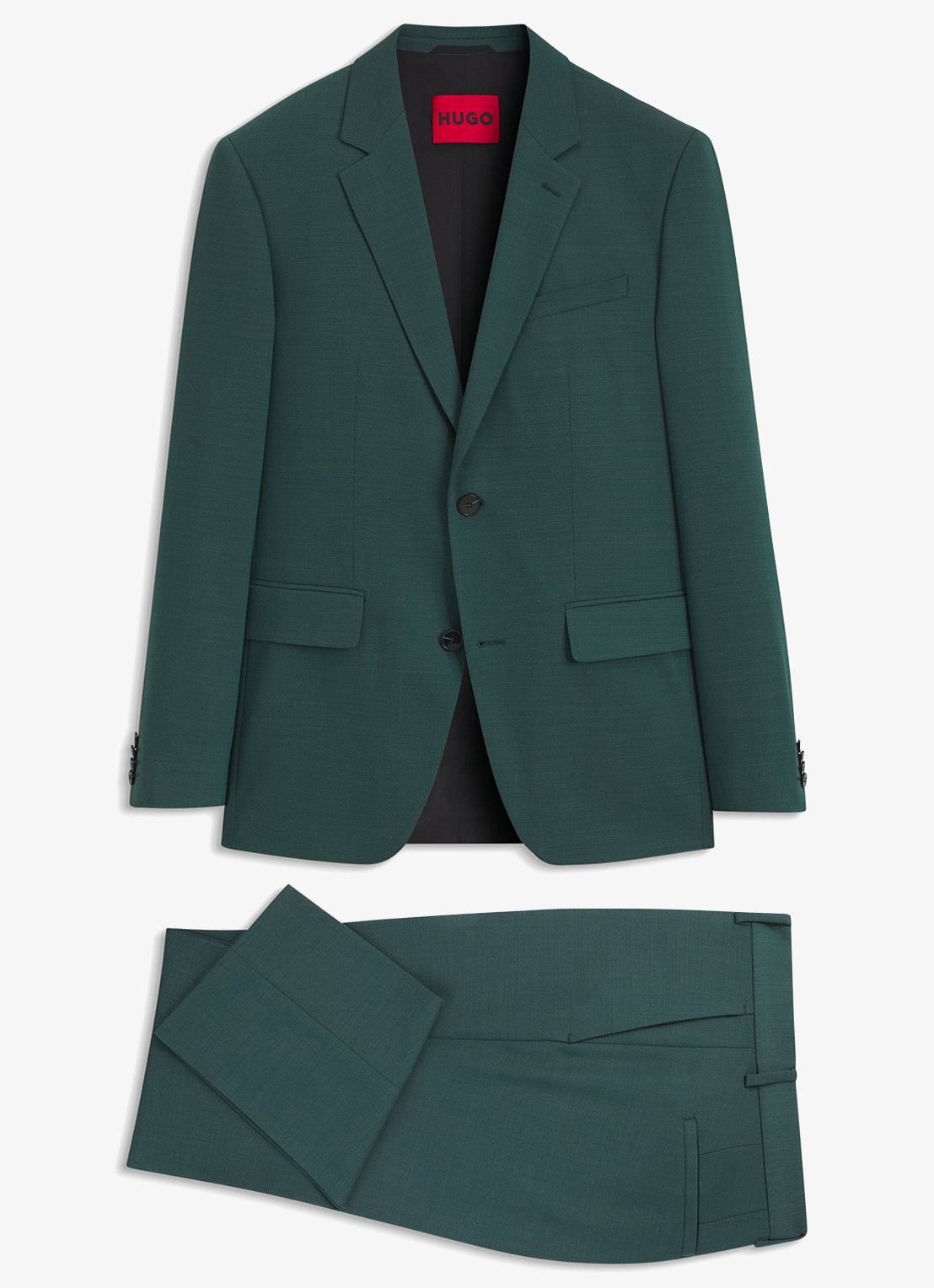 HUGO Slim fit 2-delig pak in wolblend - voorkant 7 groen