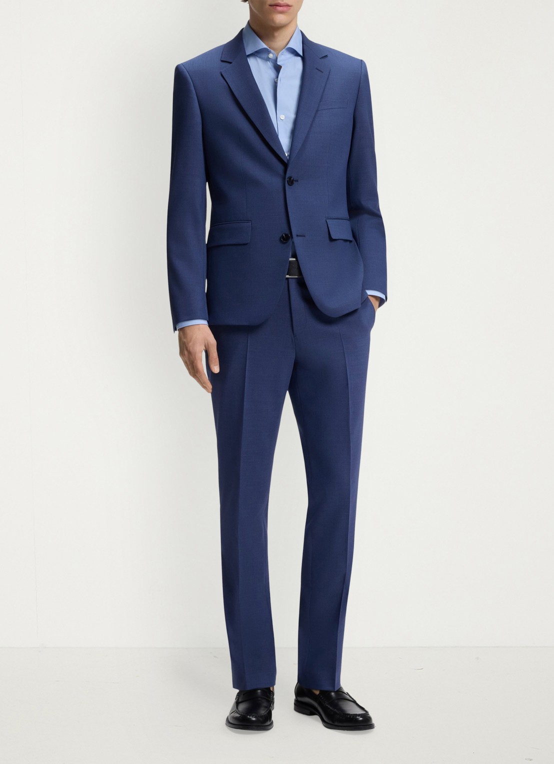 HUGO Slim fit 2-delig pak in wolblend - detail 4 donkerblauw