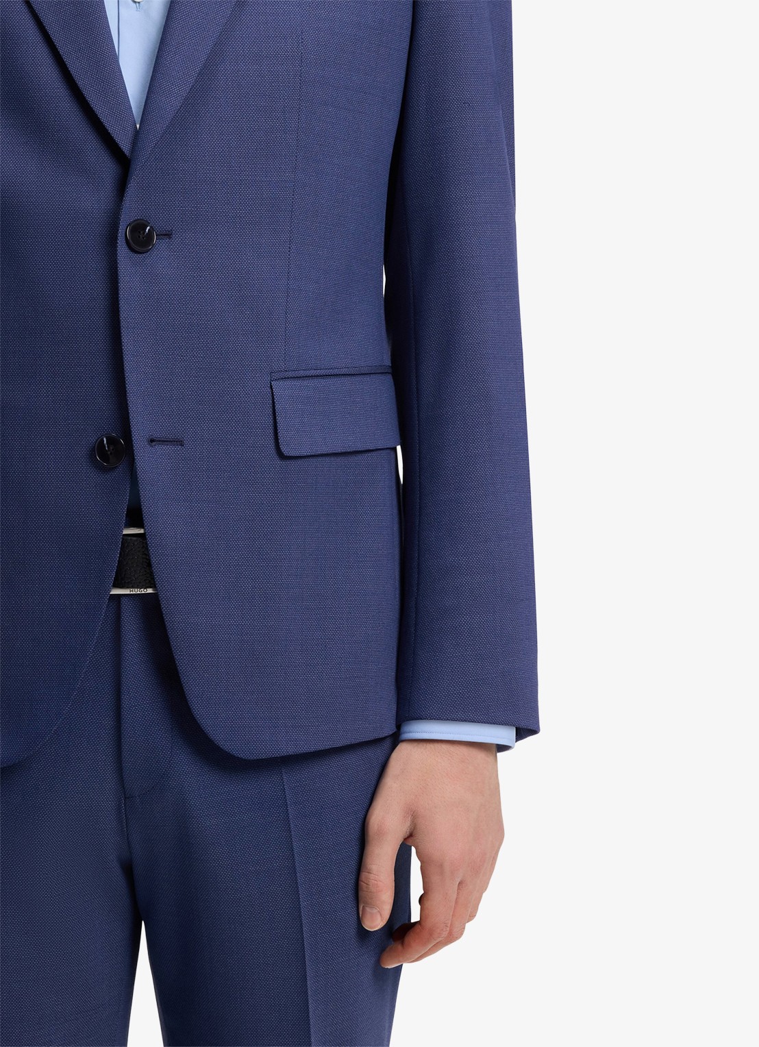 HUGO Slim fit 2-delig pak in wolblend - detail 6 donkerblauw