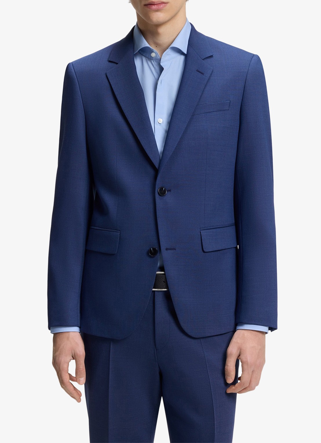 HUGO Slim fit 2-delig pak in wolblend - voorkant 2 donkerblauw