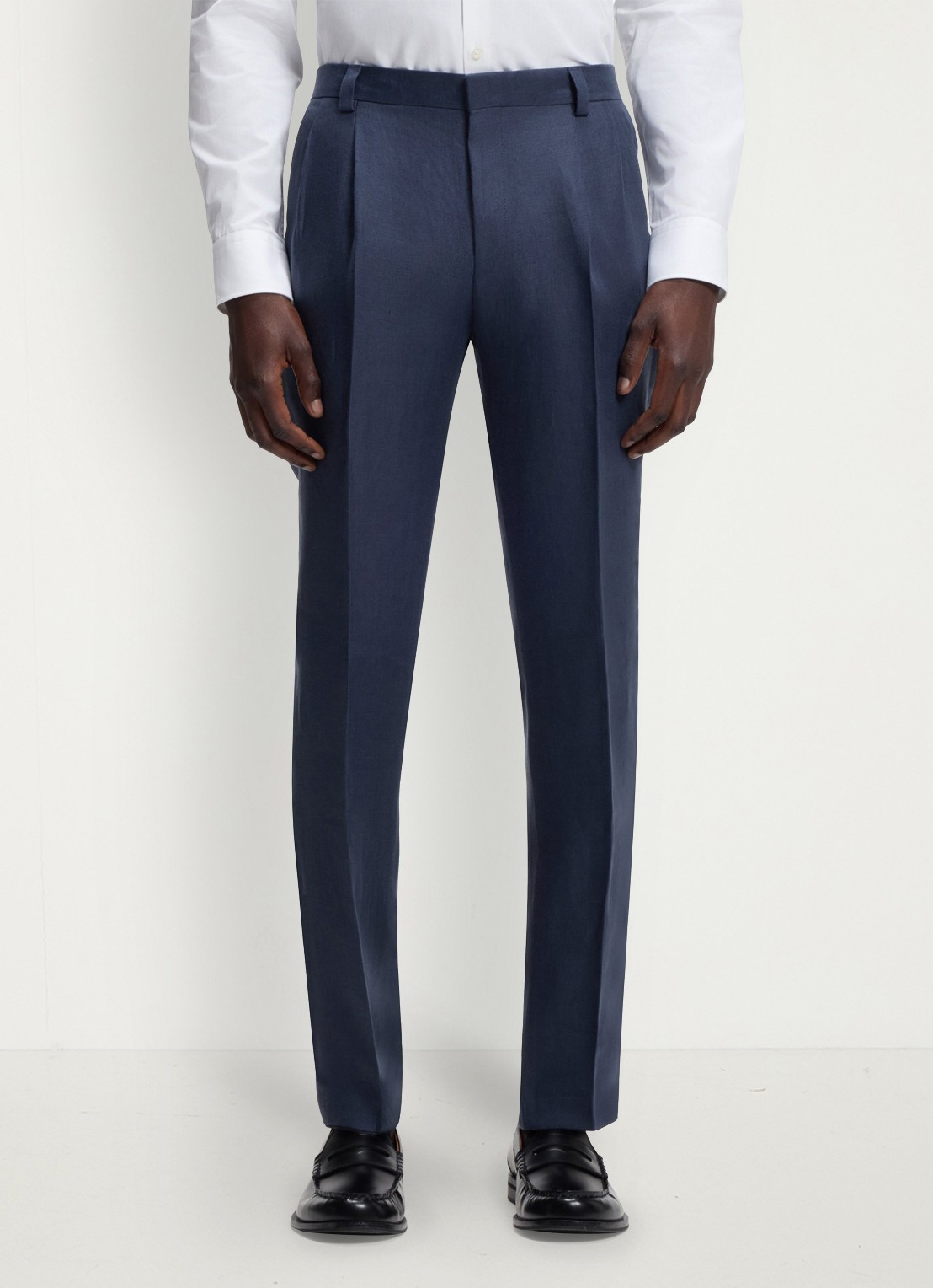 HUGO Slim fit 2-delig pak van linnen - detail 2 donkerblauw