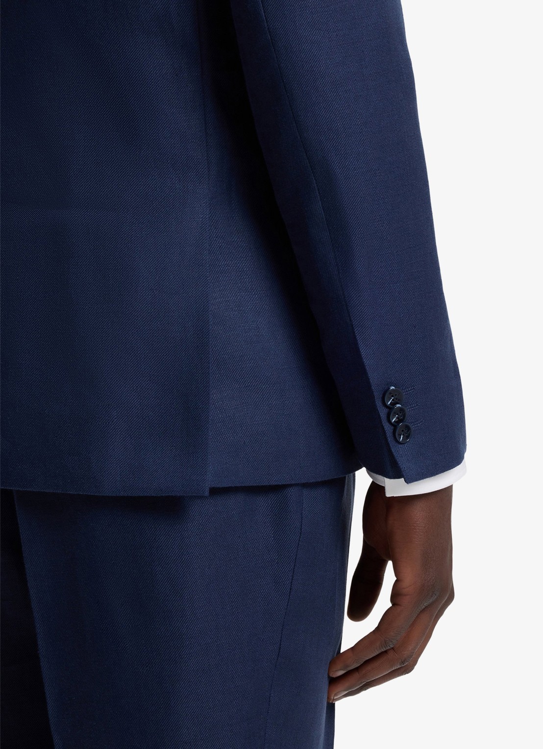 HUGO Slim fit 2-delig pak van linnen - detail 4 donkerblauw