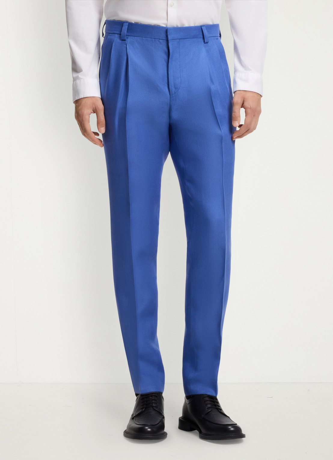 HUGO Slim fit 2-delig pak van linnen - detail 7 staalblauw