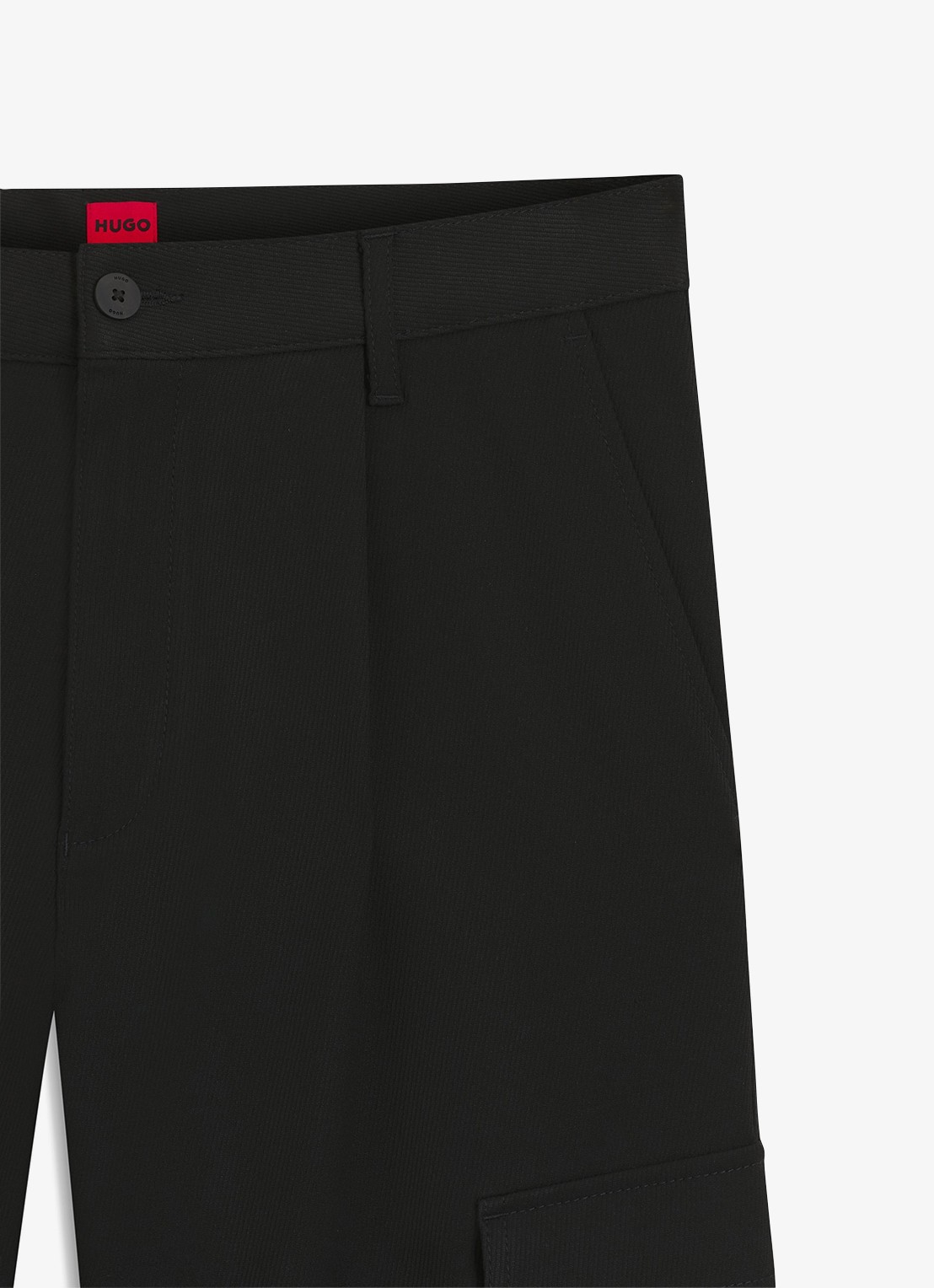 HUGO Slim-fit broek met cargozakken - detail 3 zwart