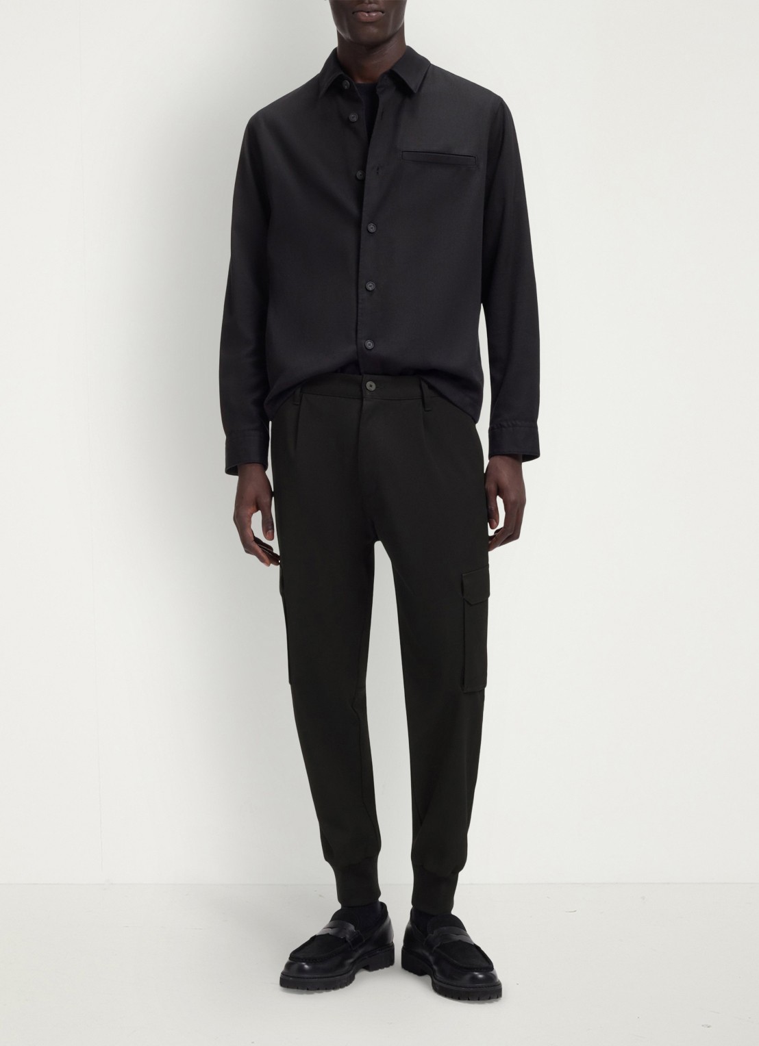 HUGO Slim-fit broek met cargozakken - voorkant 6 zwart