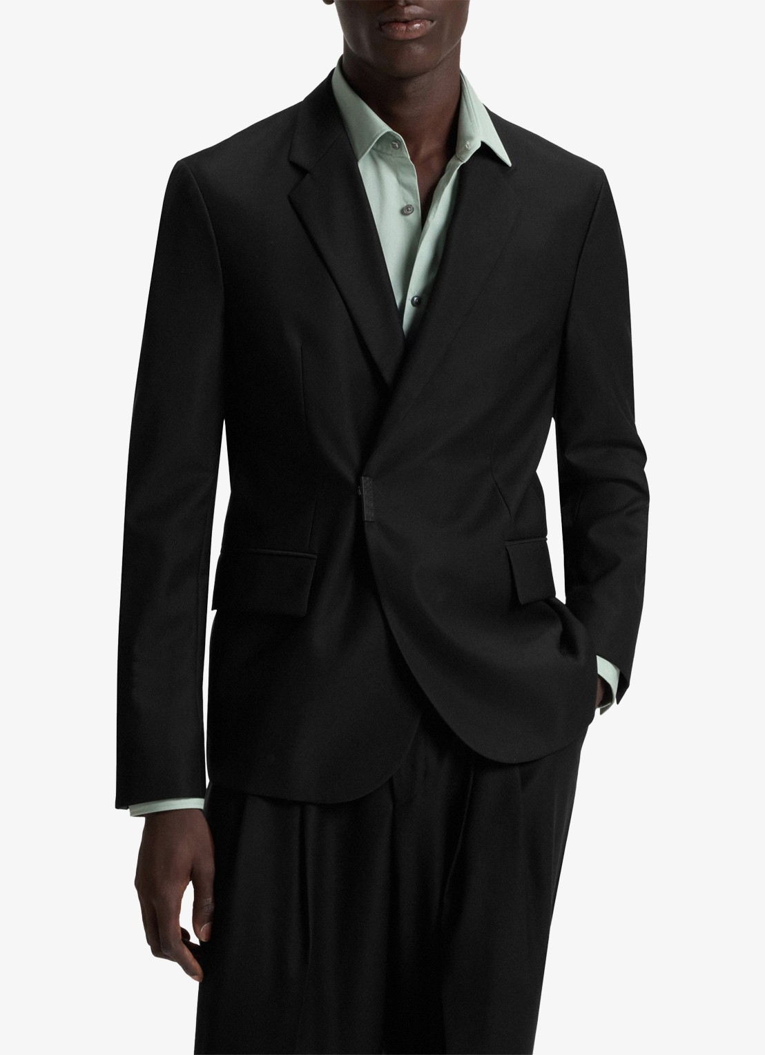 HUGO Slim fit colbert met steekzakken - detail zwart