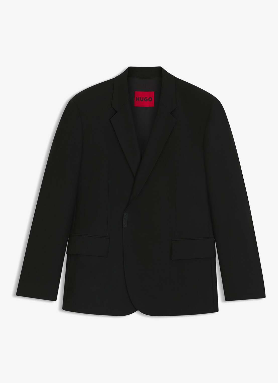 HUGO Slim fit colbert met steekzakken - voorkant 4 zwart