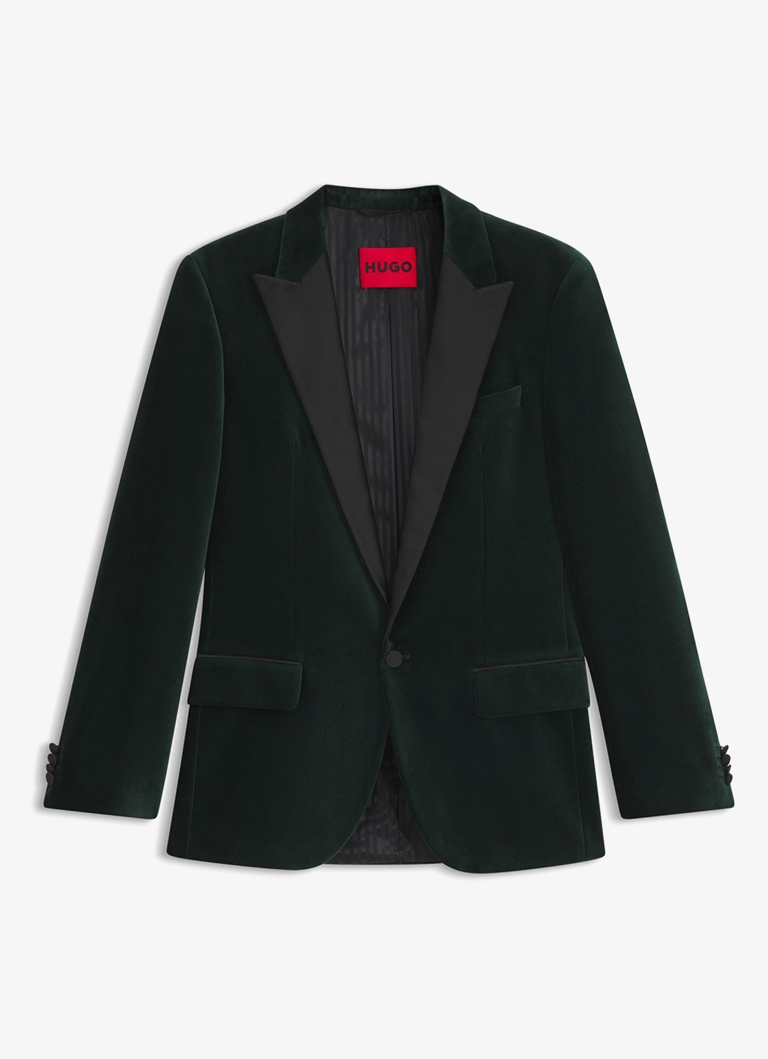 HUGO Slim fit colbert van katoen - voorkant 5 groen