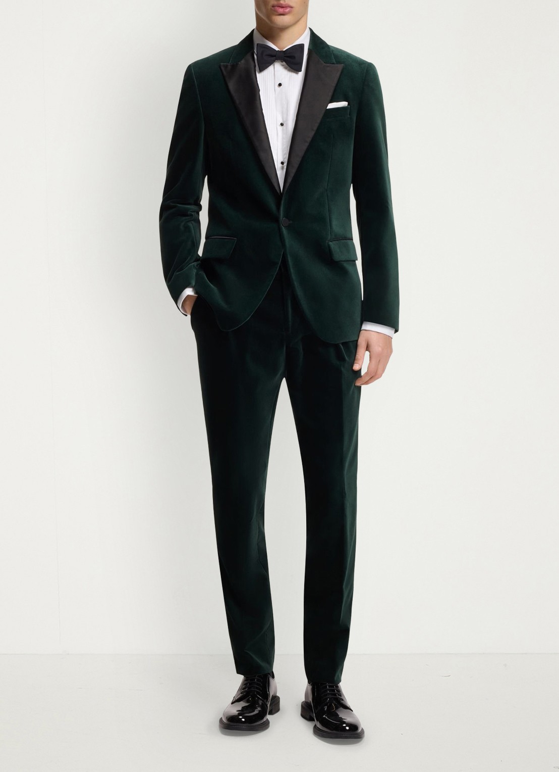 HUGO Slim fit colbert van katoen - voorkant 6 groen