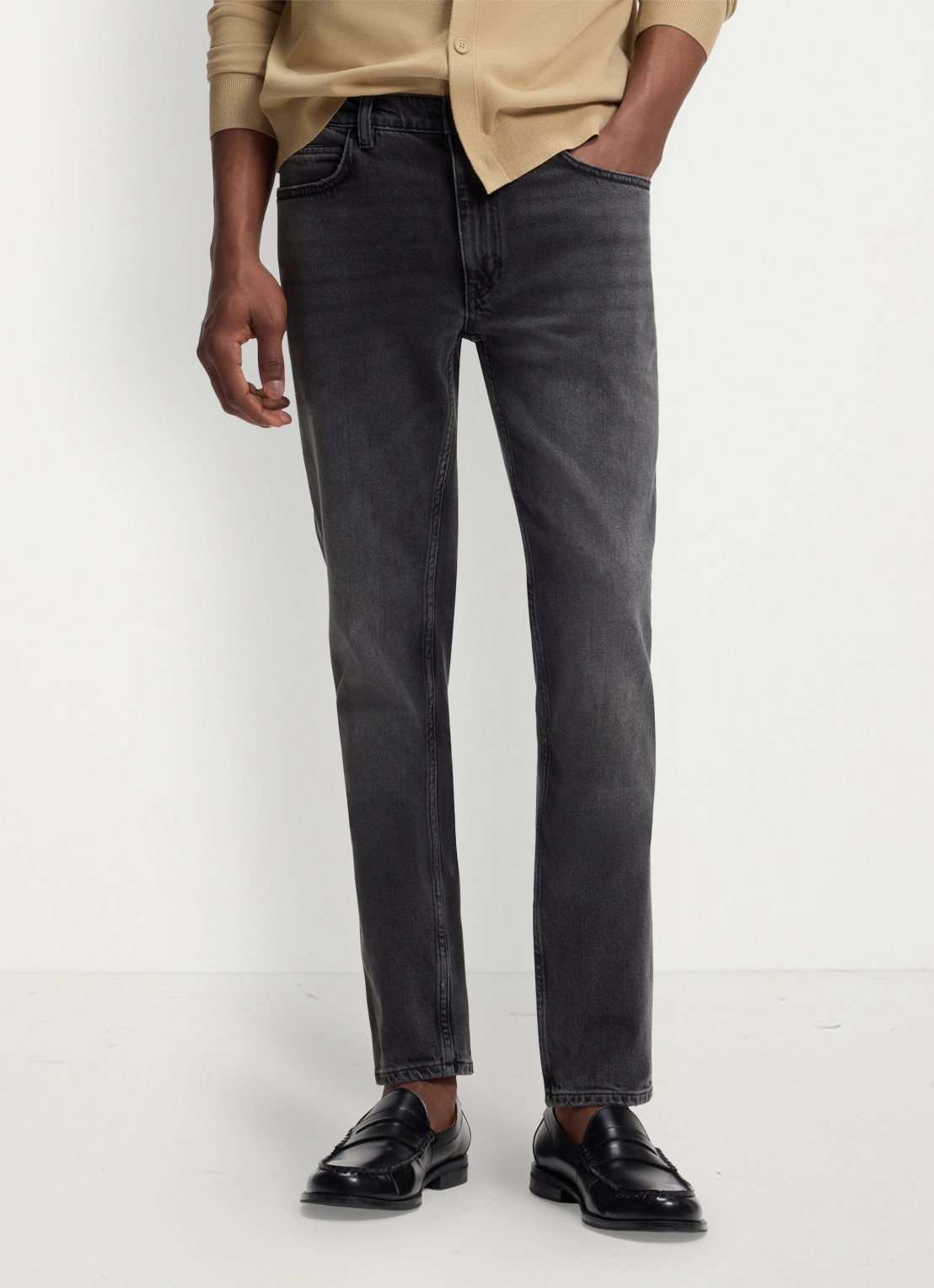 HUGO Slim fit jeans in katoenblend - detail 2 dark grey-023 / grijs