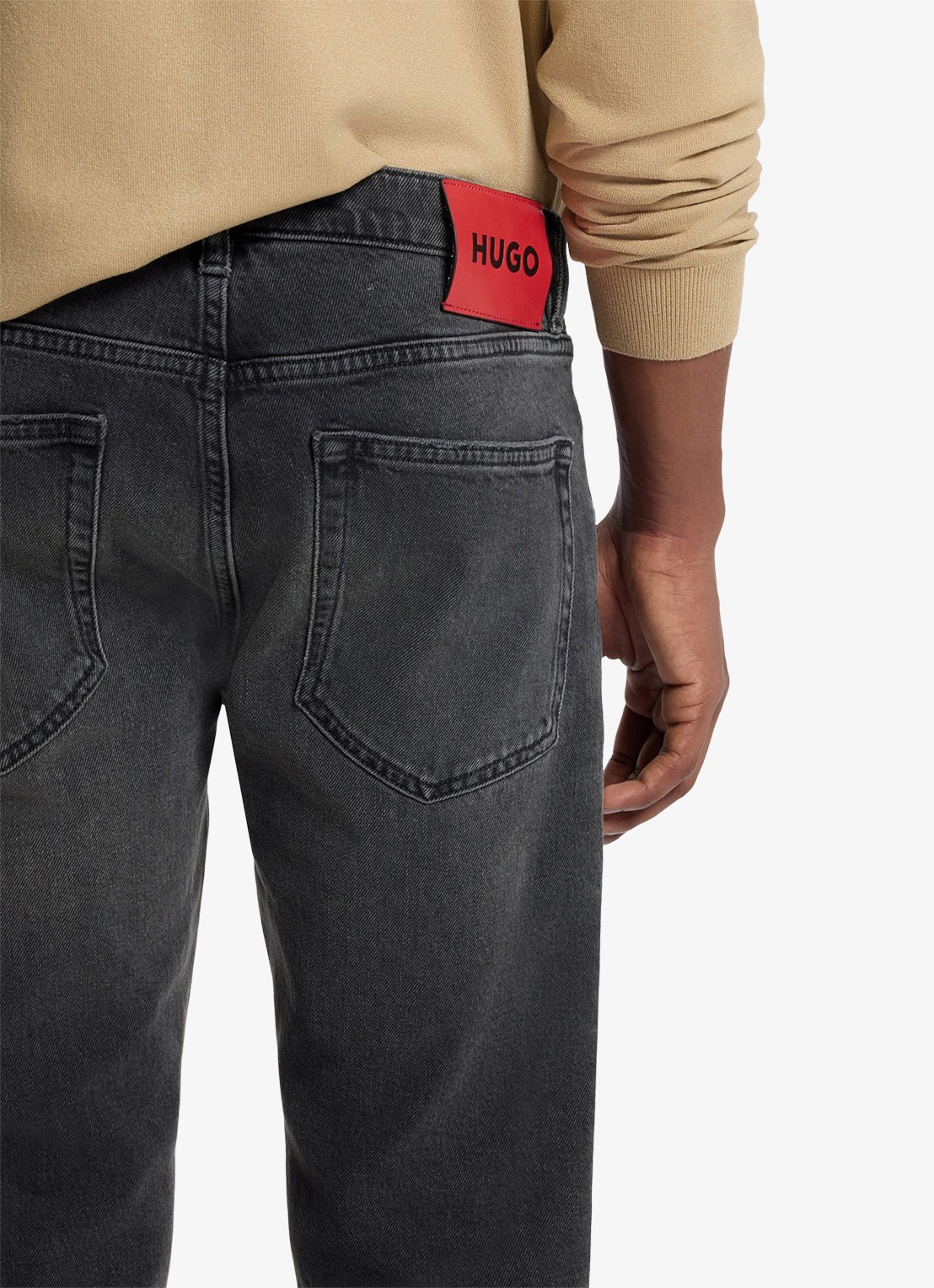HUGO Slim fit jeans in katoenblend - detail 3 dark grey-023 / grijs