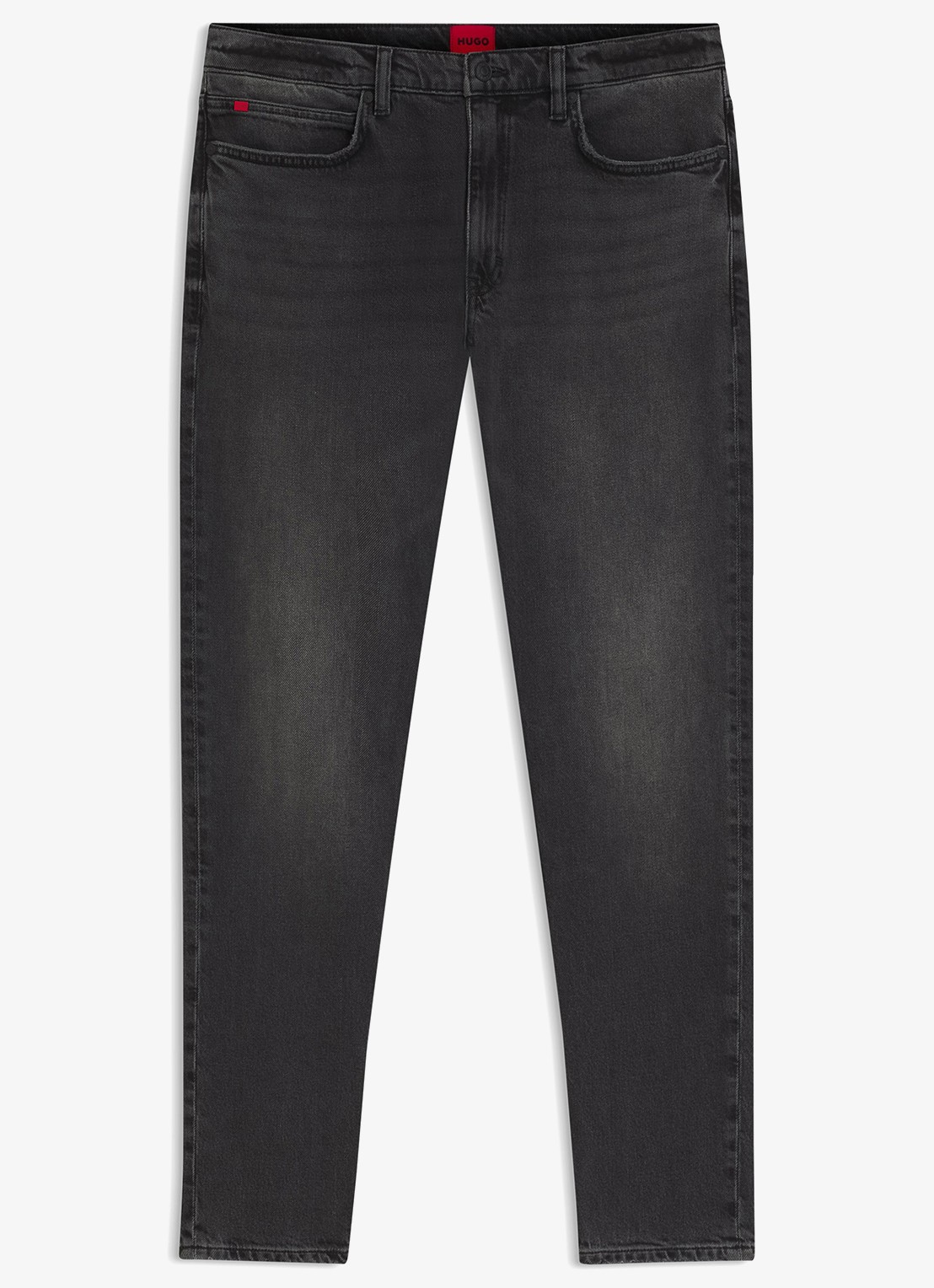 HUGO Slim fit jeans in katoenblend - voorkant 5 dark grey-023 / grijs
