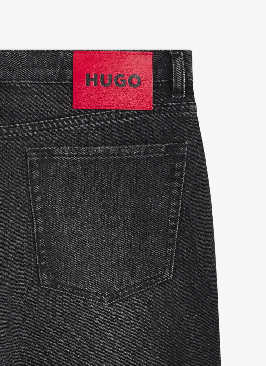 HUGO Slim fit jeans met gekleurde wassing - detail 3 zwart