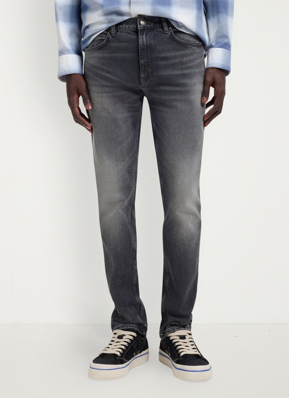 HUGO Slim fit jeans met gekleurde wassing - detail grijs
