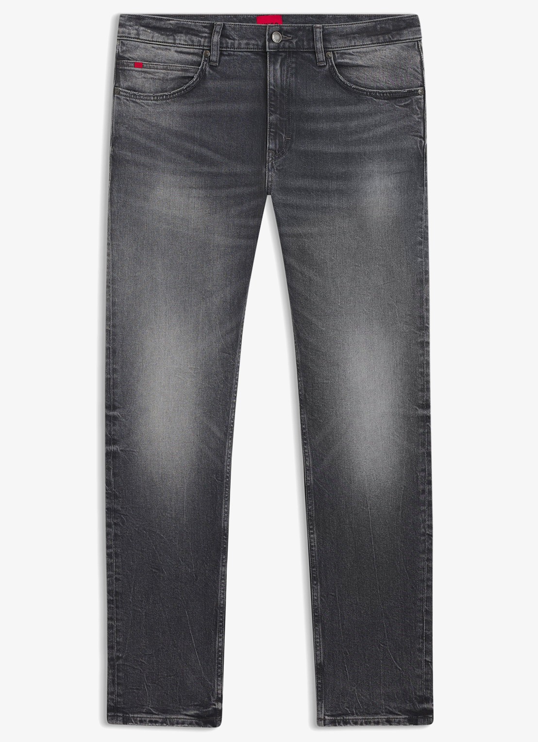 HUGO Slim fit jeans met gekleurde wassing - voorkant 5 grijs