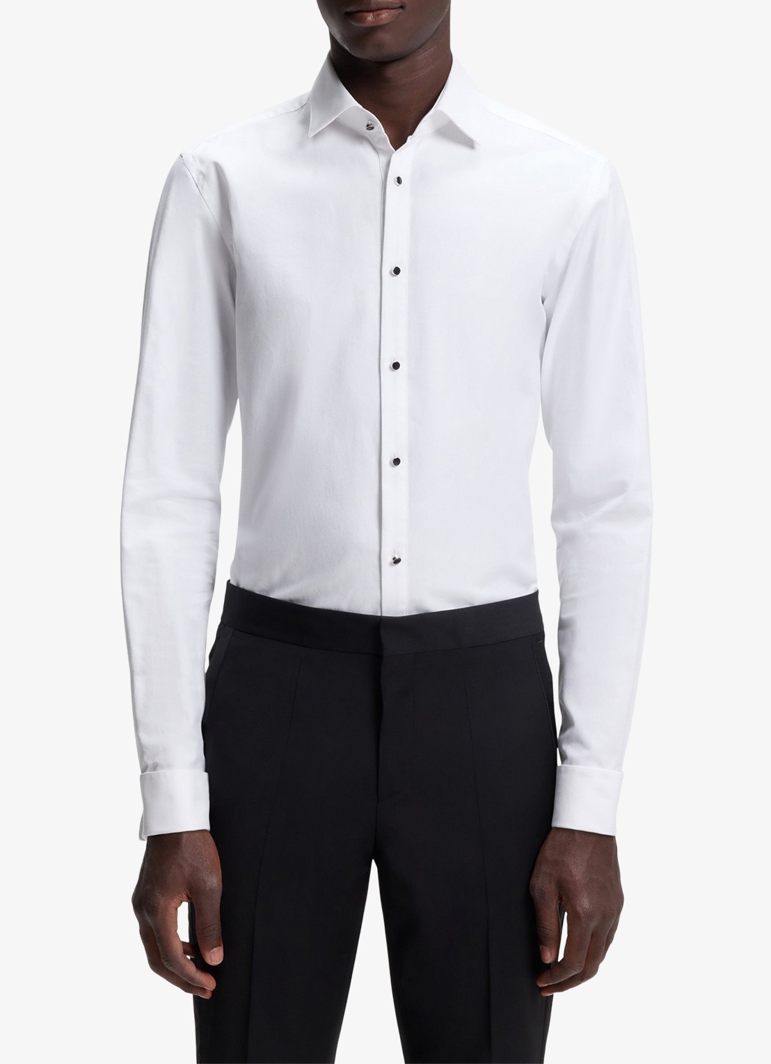 HUGO Slim fit overhemd van katoen - detail 3 wit