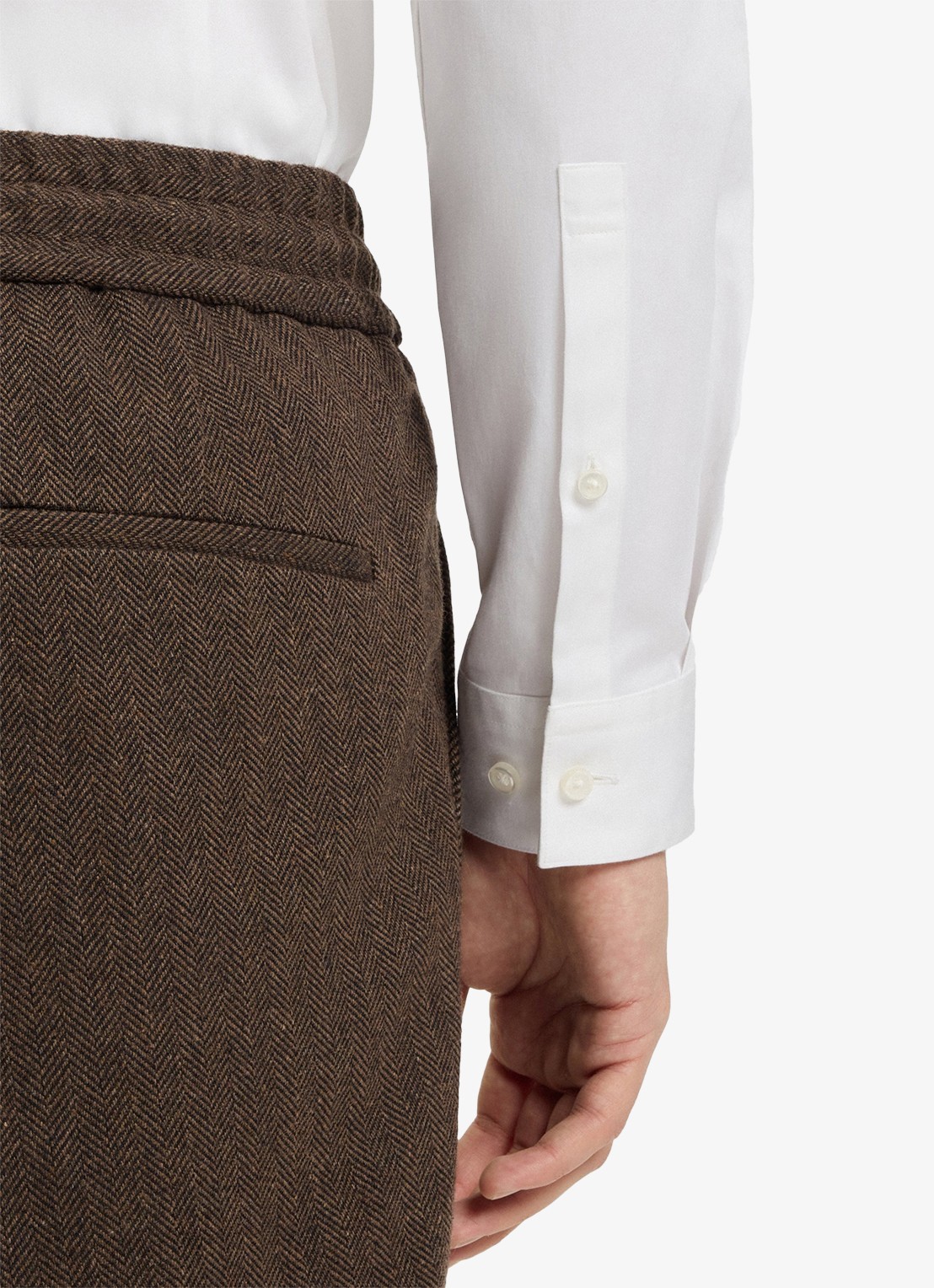 HUGO Slim-fit overhemd van stretchkatoen met opstaande kraag - detail 7 wit
