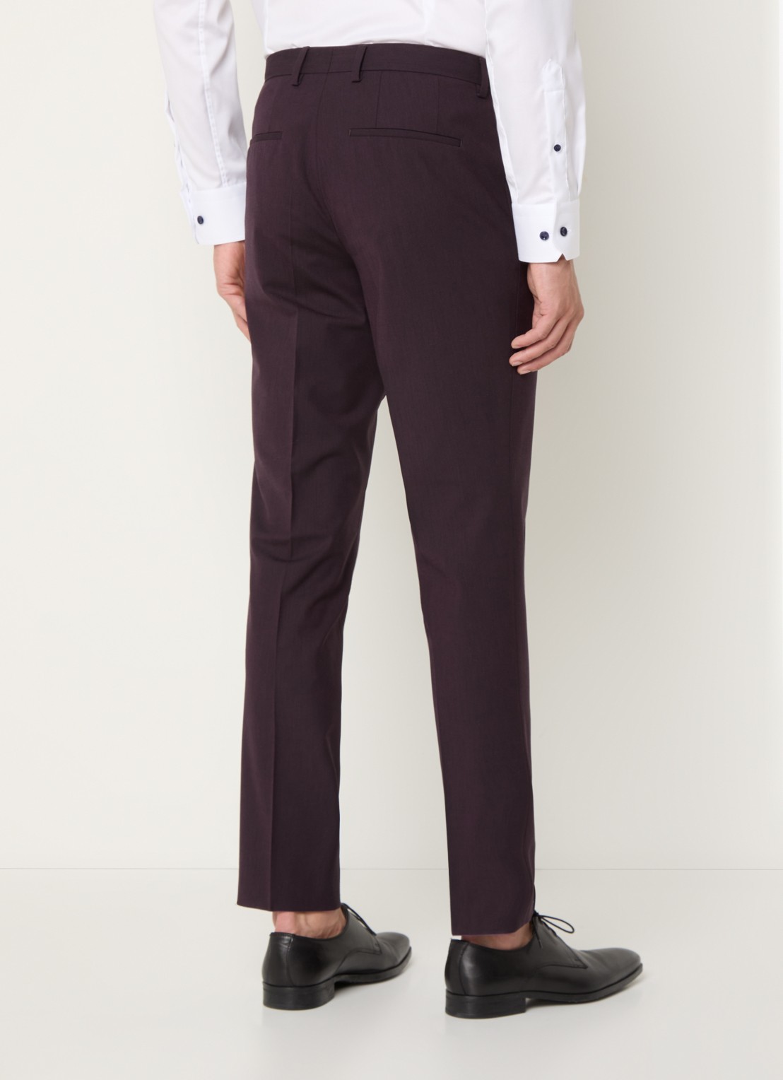 HUGO Slim-fit pak van een wolmix met hoogwaardige stretch - achterkant 2 aubergine