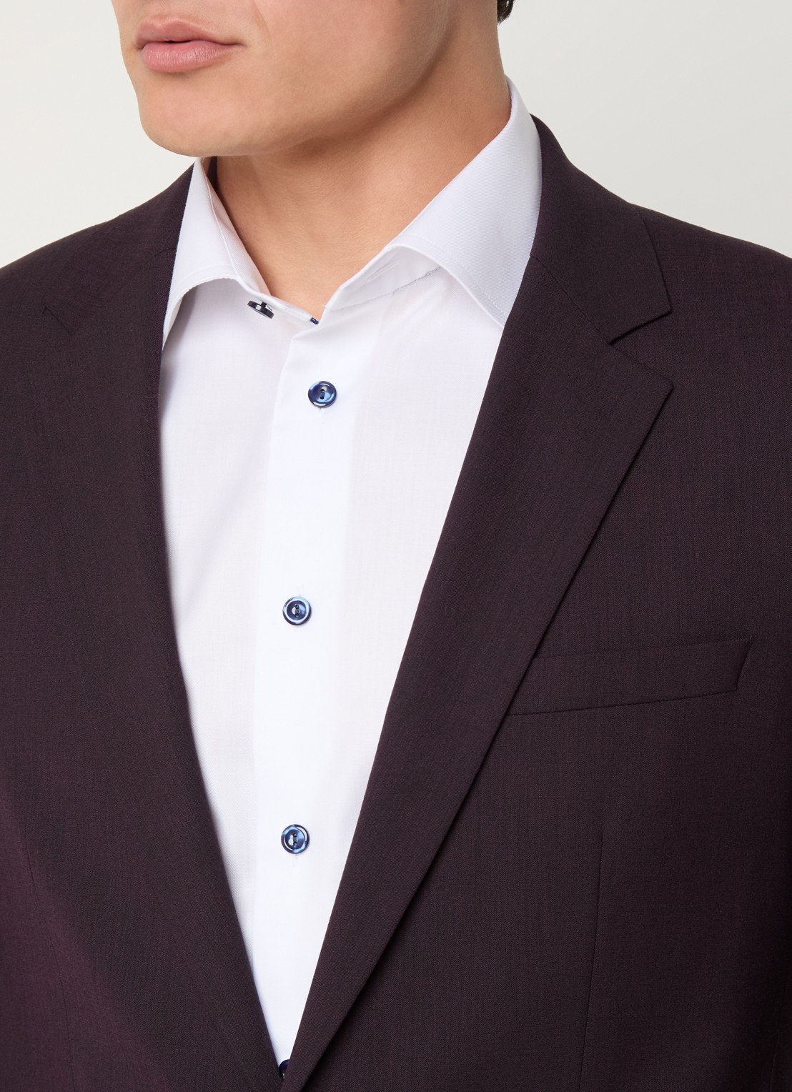 HUGO Slim-fit pak van een wolmix met hoogwaardige stretch - detail 9 aubergine